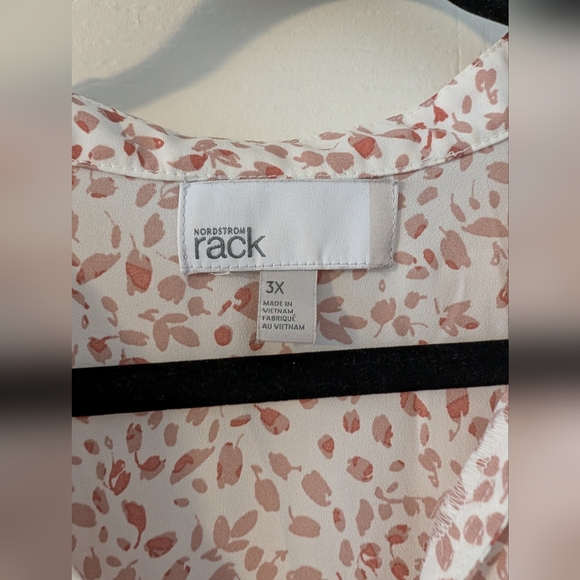 Nordstrom Rack - Pink Patterned Ruffle Blouse - Picture 2 of 3